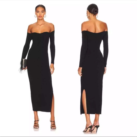 MILLY Knit Bustier Off The Shoulder Dress Black 
Size M
NWOT
8090 - Picture 3 of 6